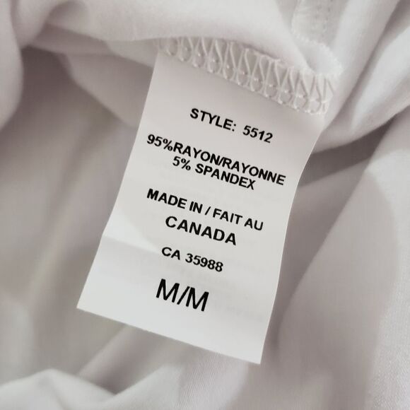 Bellina NWT Medium White Ruffle Butterfly Short. Sleeve Scoop Neck Top - Picture 8 of 8